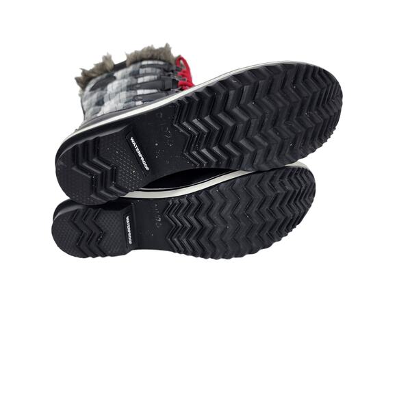 Sorel Joan Of Arctic NL1797-010 Plaid Black Lace Faux Fur Size 11 Waterproof - Picture 4 of 8